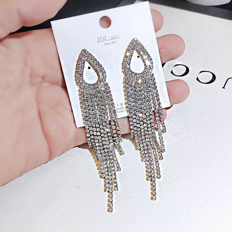 Vintage Crystal Drop Earrings for Women