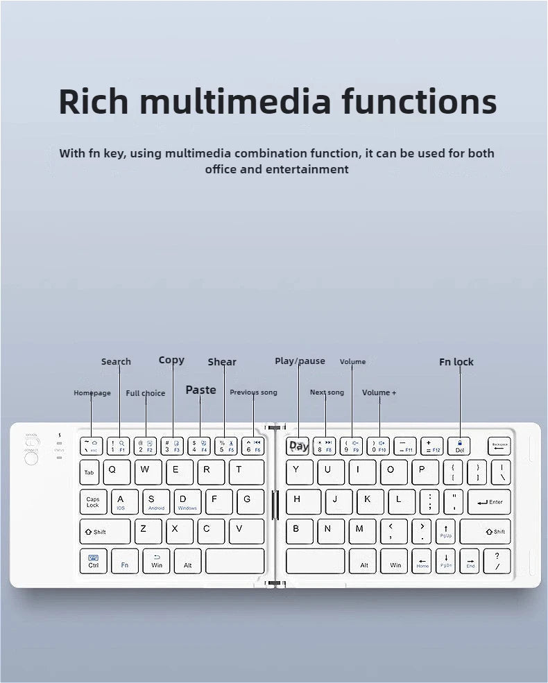 Mini Foldable Bluetooth Keyboard