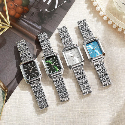 Luxury Women’s Quartz Watch – Gold Square Stainless Steel Fashion Watch with Free Shipping