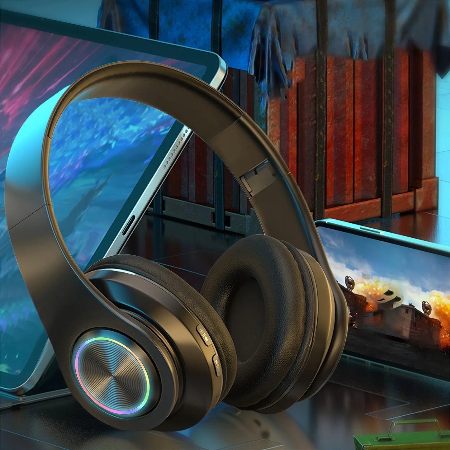 ANC Wireless Over-Eear Headphones – Deep Bass Foldable Bluetooth Headset