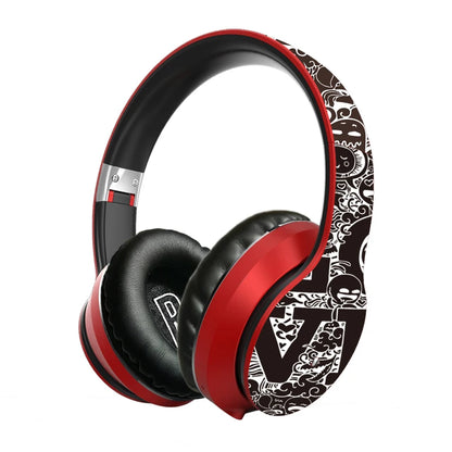 Wireless Bluetooth 5.0 Over-Ear Headphones – Graffiti Foldable Headset with Mic, Hi-Fi Stereo & Free Shipping