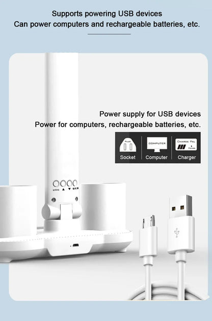 3-in-1 LED Desk Lamp with Fan and Phone Holder