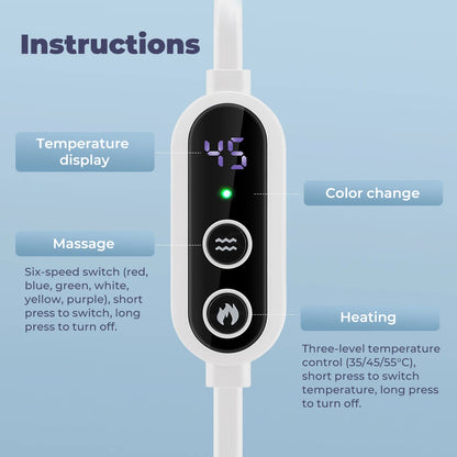 Heated Eye Mask with Vibration Massage – 3 Heat Levels & 6 Modes