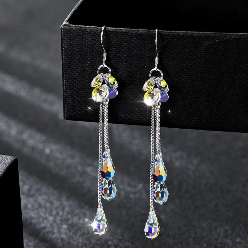 Vintage Crystal Drop Earrings for Women