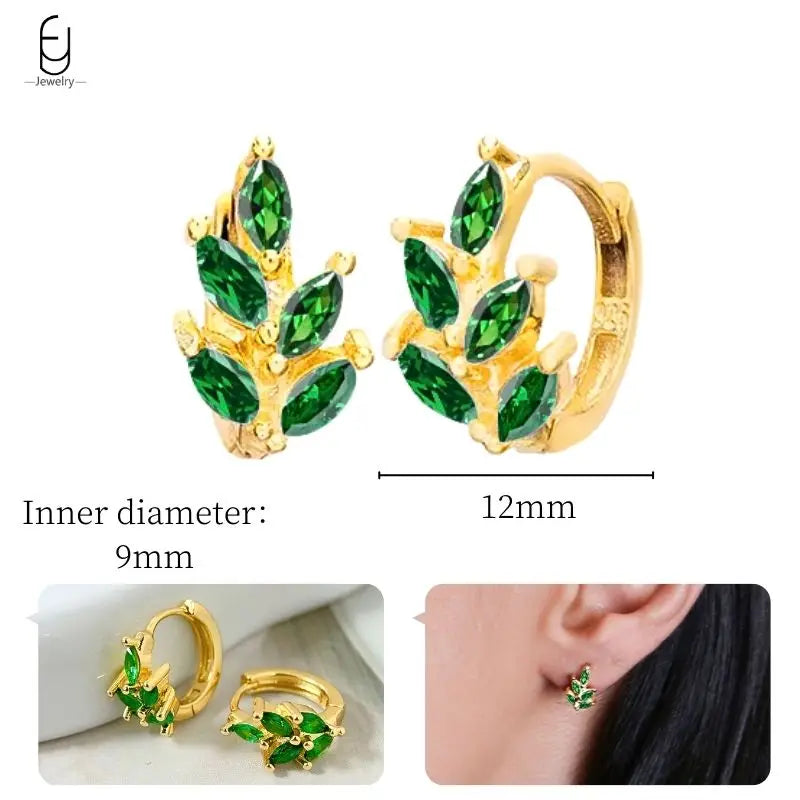 Green Zircon Gold-Tone Earrings