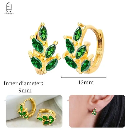 Green Zircon Gold-Tone Earrings