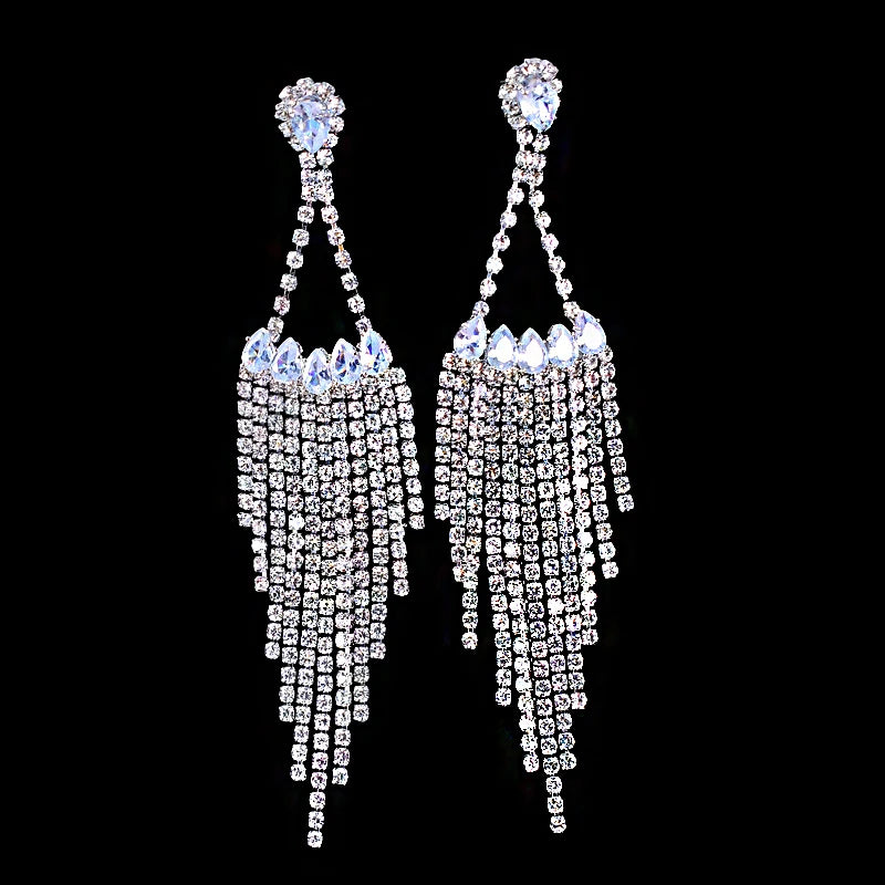 Vintage Crystal Drop Earrings for Women
