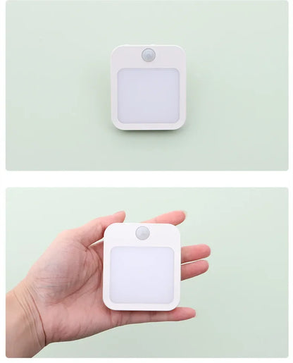 Plug-in LED Night Light with Motion Sensor – Adjustable Brightness Wall Lamp for Bedroom, Hallway & Bathroom