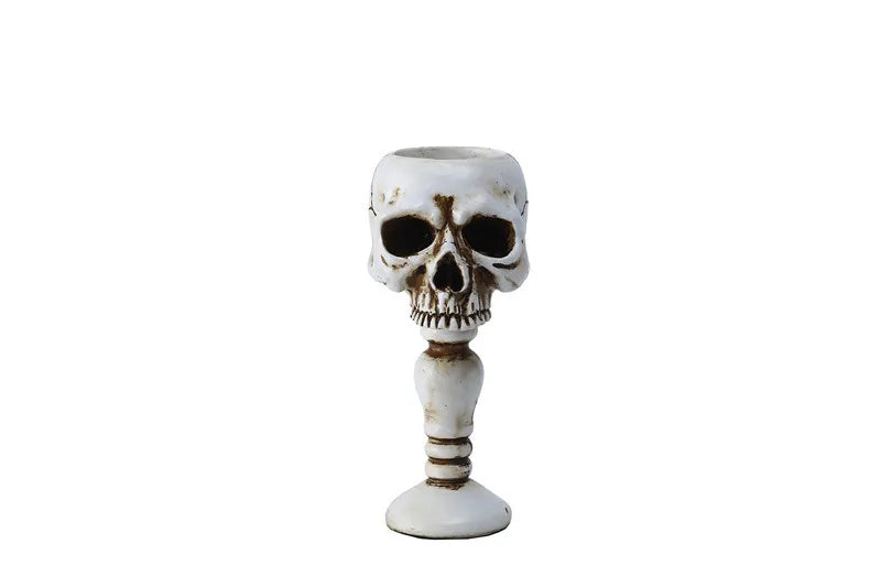 Gothic Skull Resin Candle Holder
