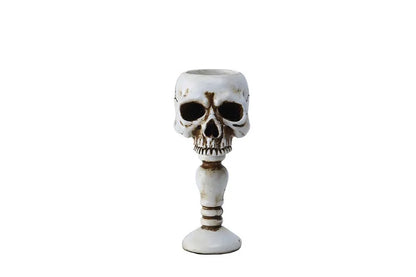 Gothic Skull Resin Candle Holder