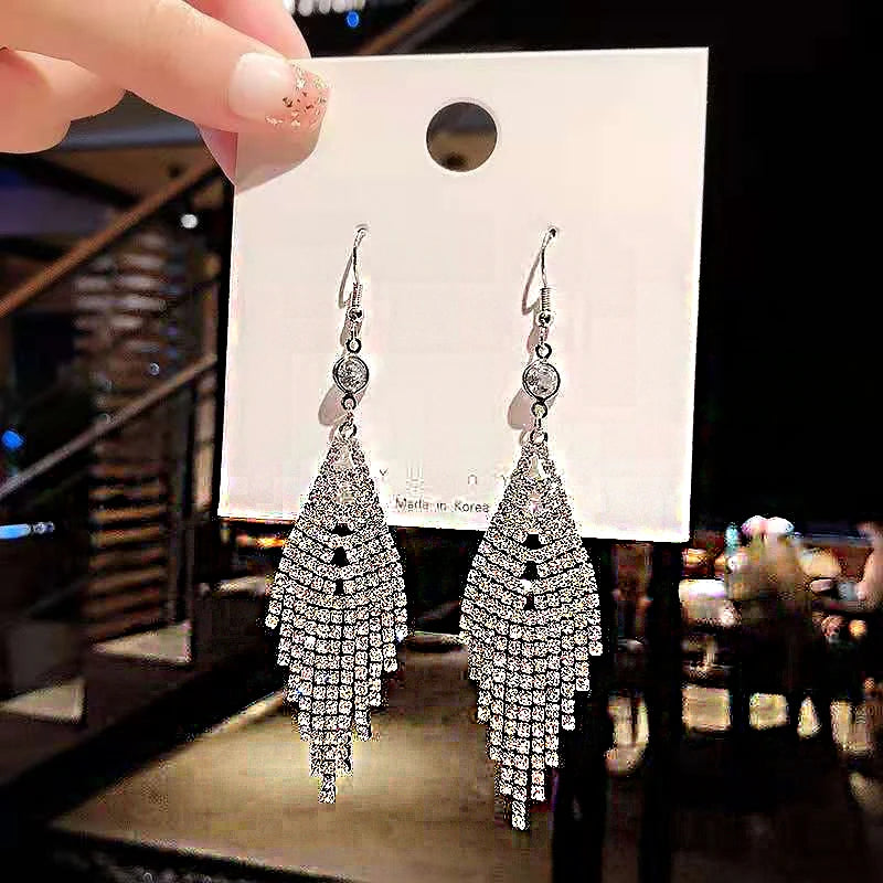 Vintage Crystal Drop Earrings for Women