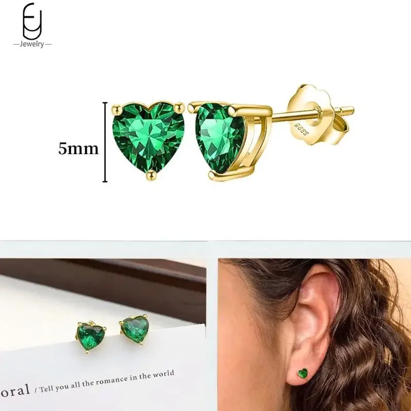 Green Zircon Gold-Tone Earrings