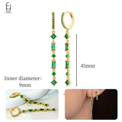 Green Zircon Gold-Tone Earrings