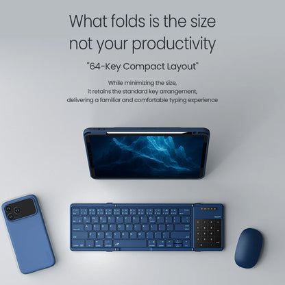 Foldable Bluetooth Keyboard with Touchpad for iPad, Tablet & Laptop