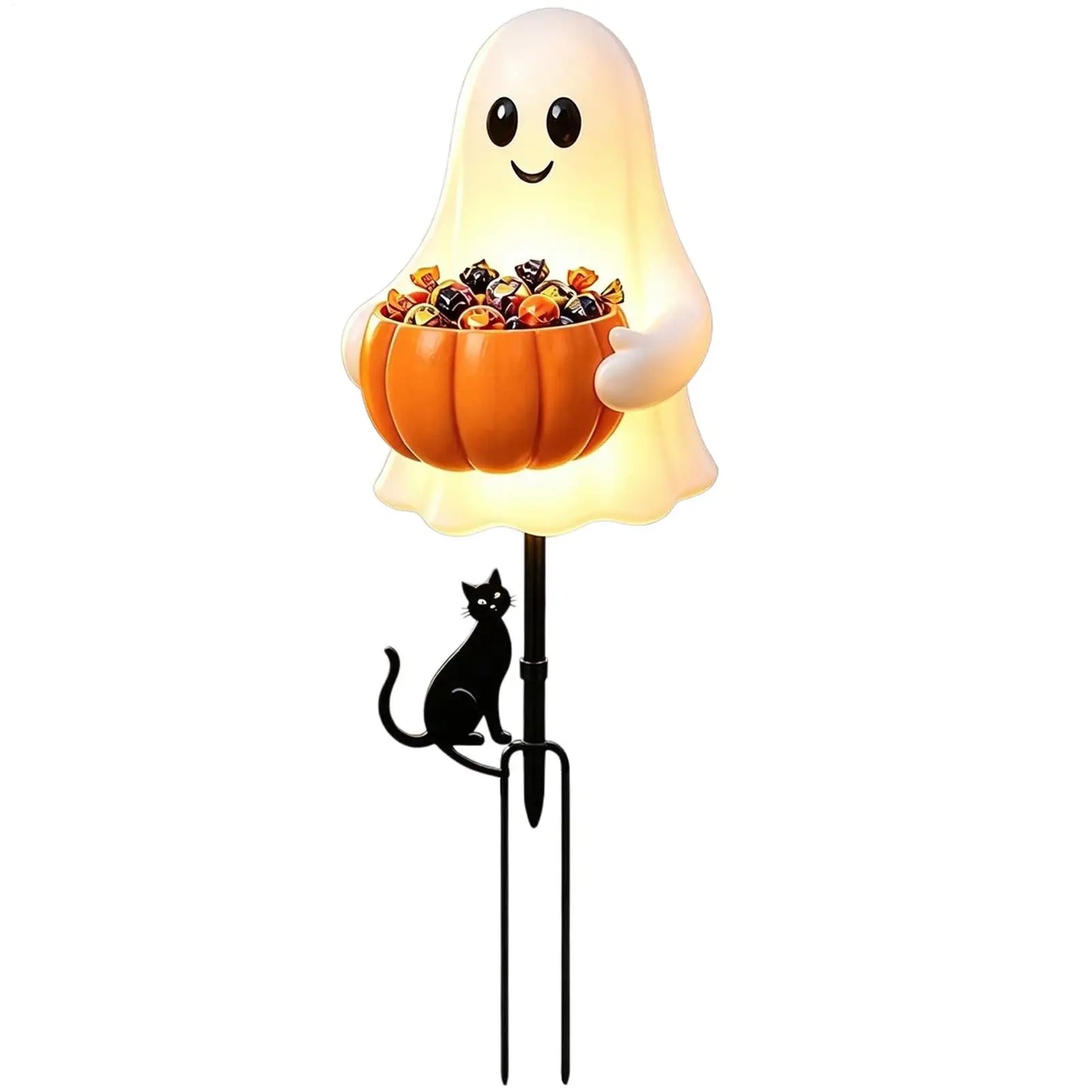 Halloween Ghost Candy Bowl Garden Stake