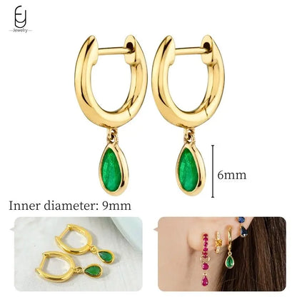 Green Zircon Gold-Tone Earrings