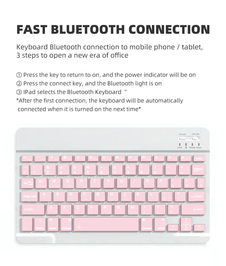 Slim Bluetooth Keyboard for iPad & Tablet