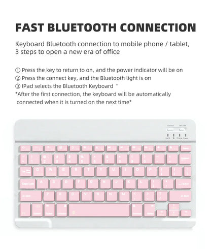 Slim Bluetooth Keyboard for iPad & Tablet