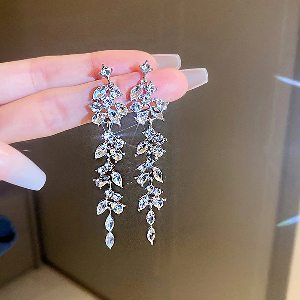 Vintage Crystal Drop Earrings for Women