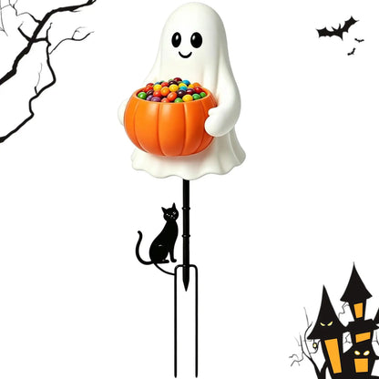 Halloween Ghost Candy Bowl Garden Stake
