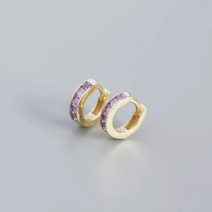 Colorful Zircon Huggie Hoop Earrings