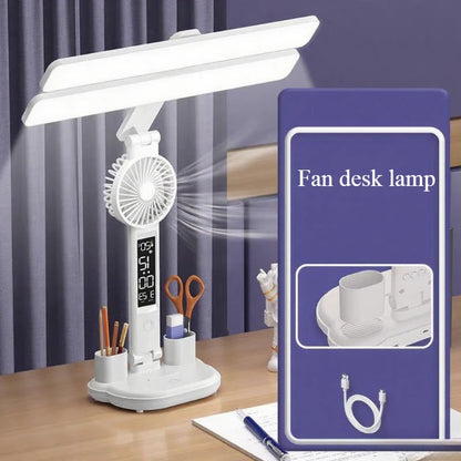 3-in-1 LED Desk Lamp with Fan and Phone Holder