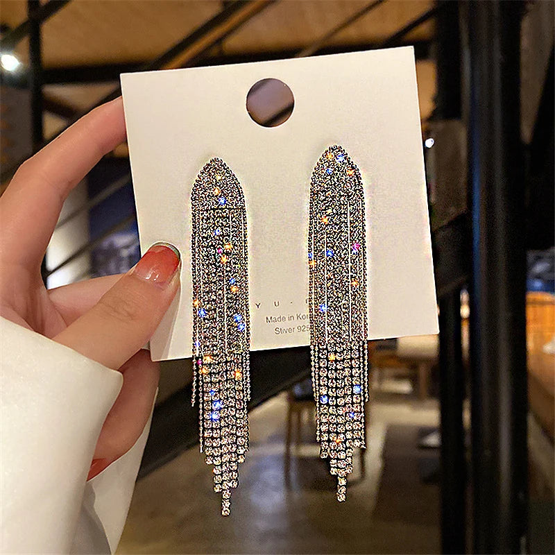 Vintage Crystal Drop Earrings for Women