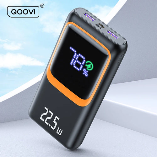 QOOVI 20000mAh Power Bank – PD 22.5W Fast Charging Portable Charger with Digital Display & Free Shipping