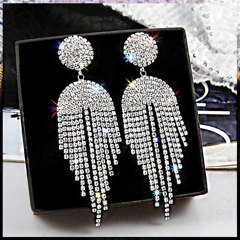 Vintage Crystal Drop Earrings for Women