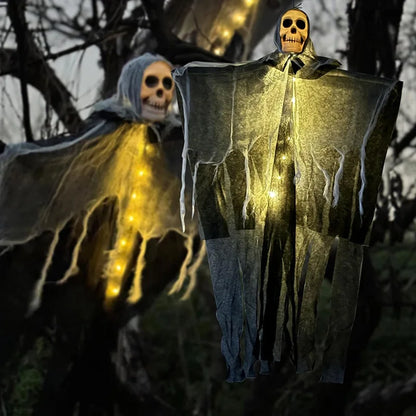 Glowing Hanging Skeleton Ghost Halloween Decoration