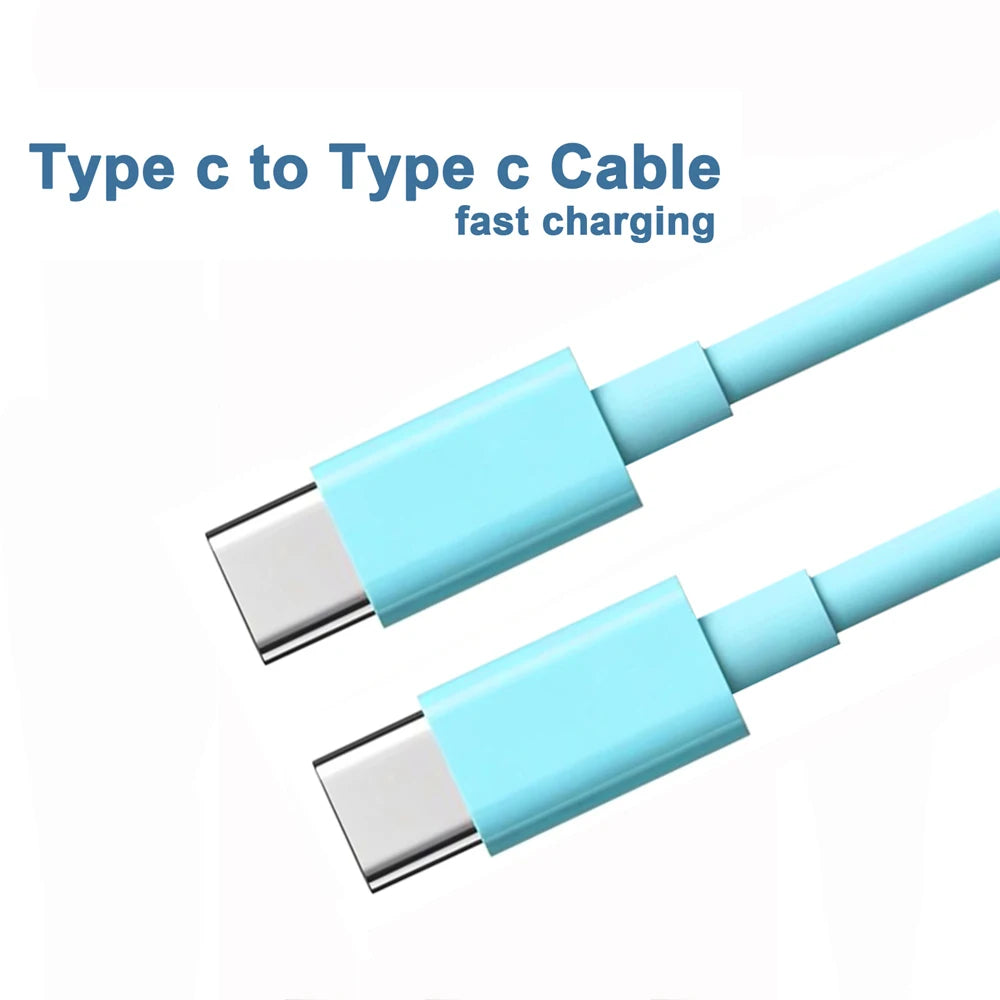 60W USB-C to USB-C Fast Charging Cable – PD Type-C Data Cable for iPhone 15, Samsung, Huawei & Xiaomi