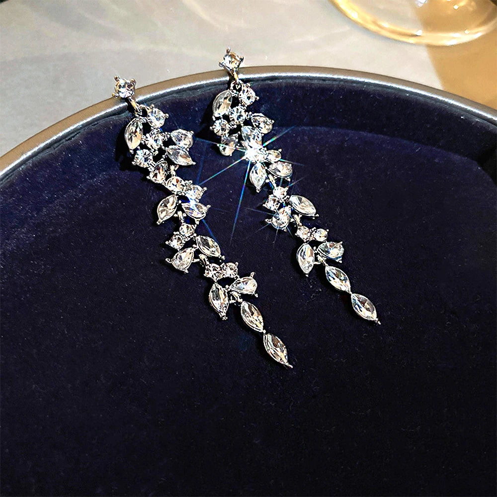 Vintage Crystal Drop Earrings for Women