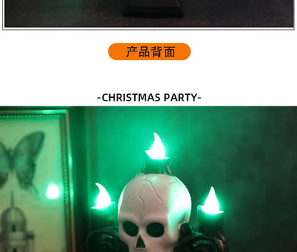 Skull Candelabra LED Halloween Light