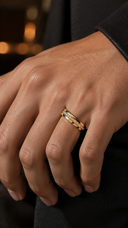 Stainless Steel CZ Band Ring