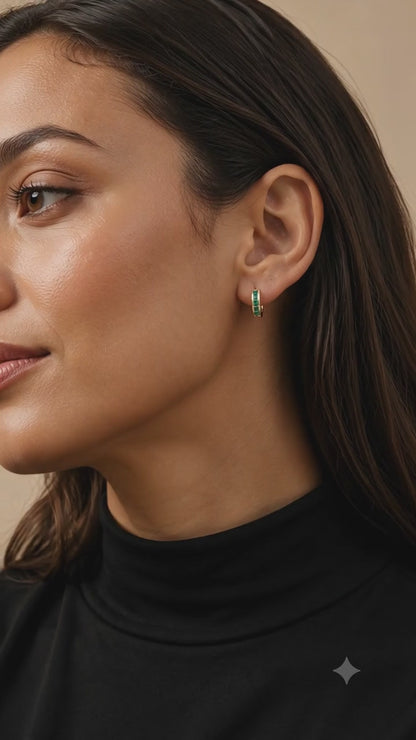 Colorful Zircon Huggie Hoop Earrings